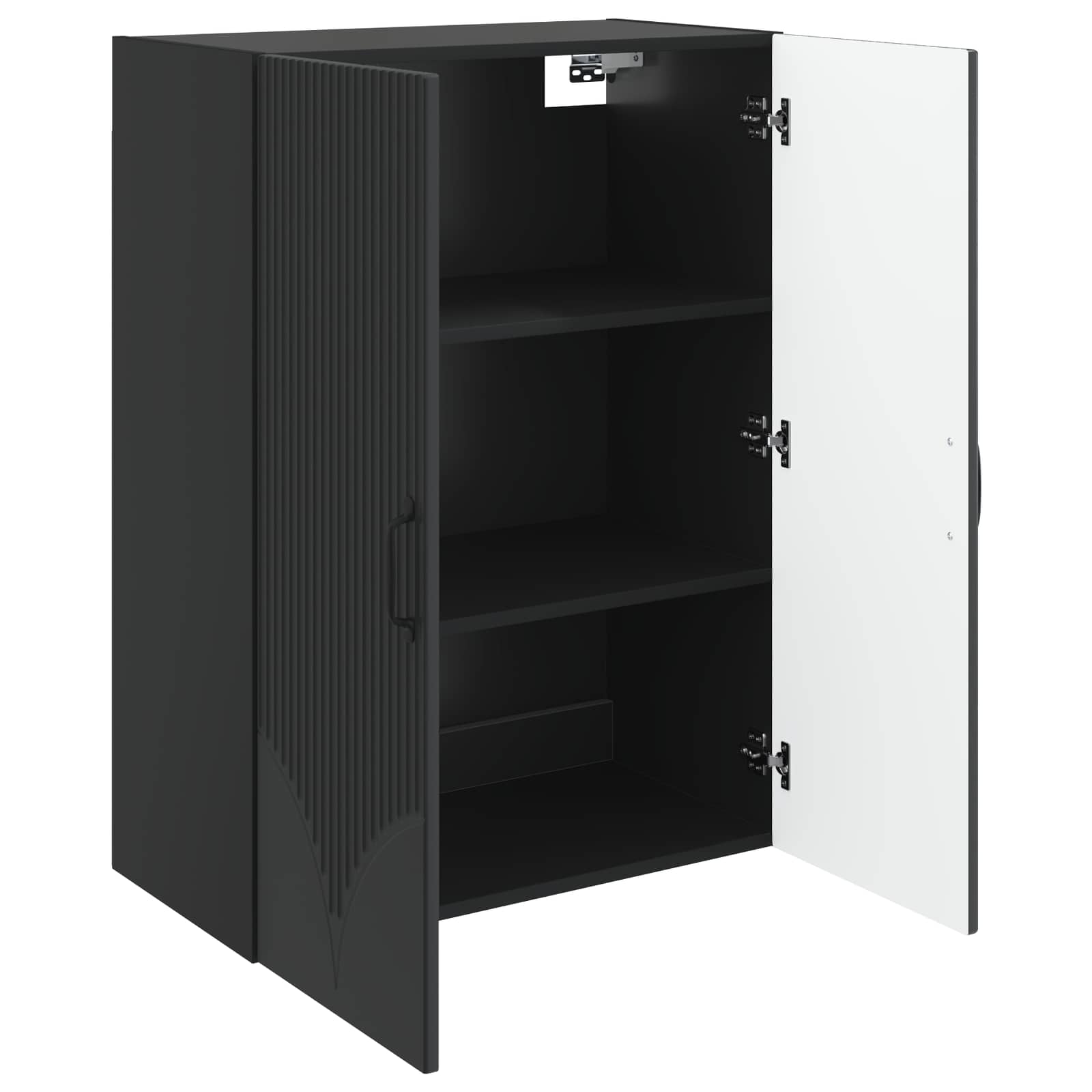 Mobiletto a muro Nero 66 x 34,5 x 90 cm Legno ingegnerizzato | homemem39