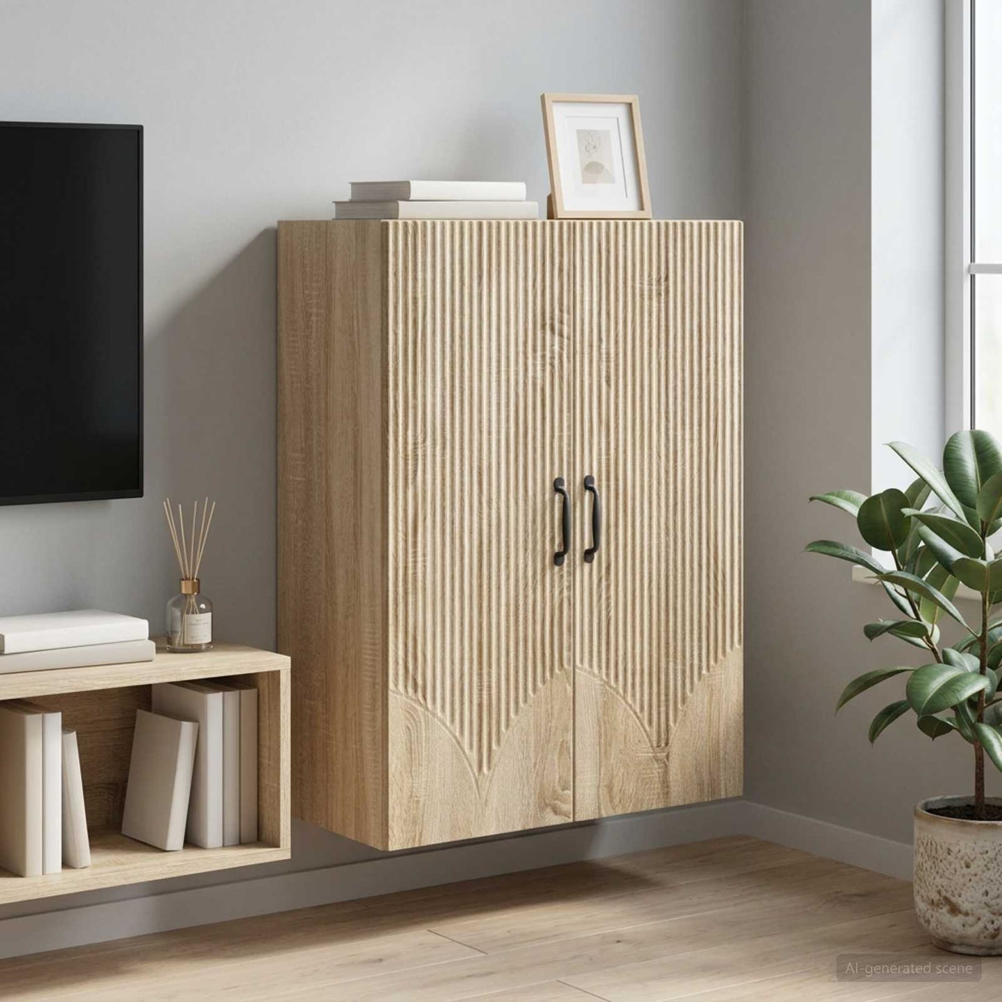 Mobiletto a muro Rovere Sonoma 66 x 34,5 x 90 cm | homemem39