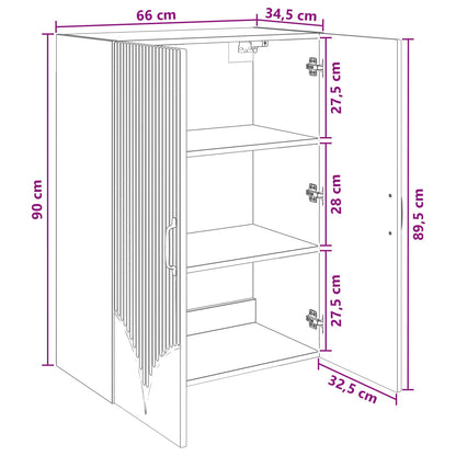 Mobiletto a muro Rovere Fumo 66 x 34,5 x 90 cm | homemem39