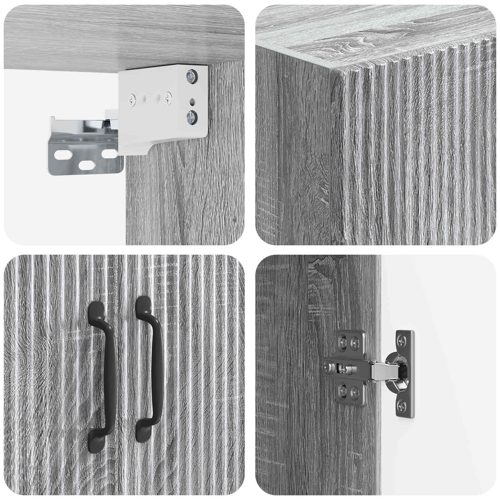 Mobiletto a muro Sonoma grigio 66 x 34,5 x 90 cm | homemem39