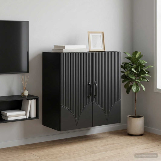 Mobiletto a muro Nero 59 x 31 x 60 cm Legno ingegnerizzato | homemem39
