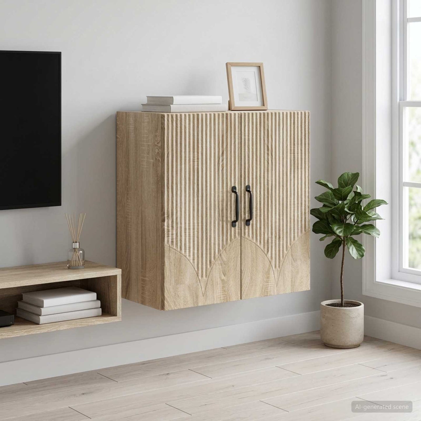 Mobiletto a muro Rovere Sonoma 59 x 31 x 60 cm | homemem39