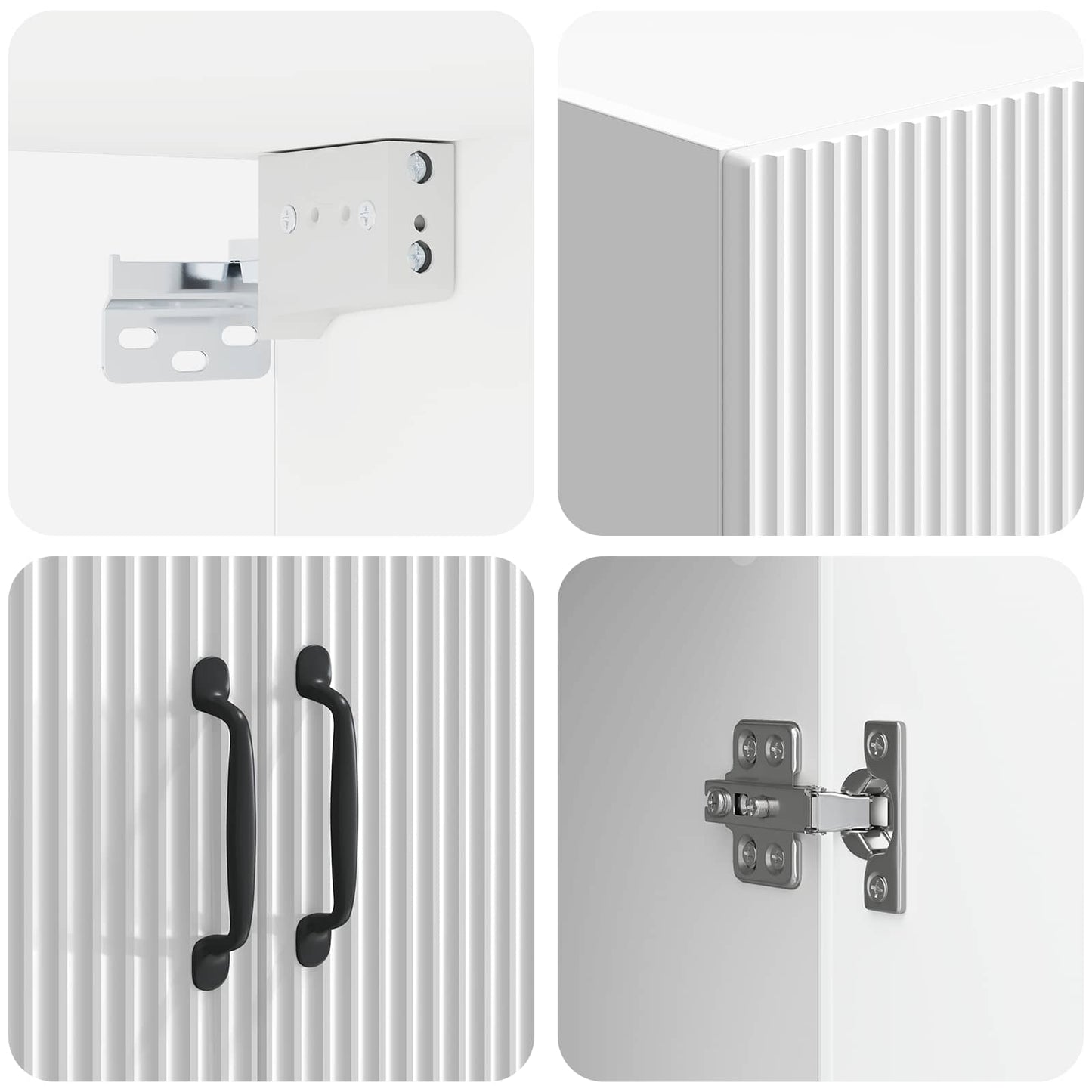 Mobiletto a muro Bianco Lucido 59 x 31 x 60 cm | homemem39