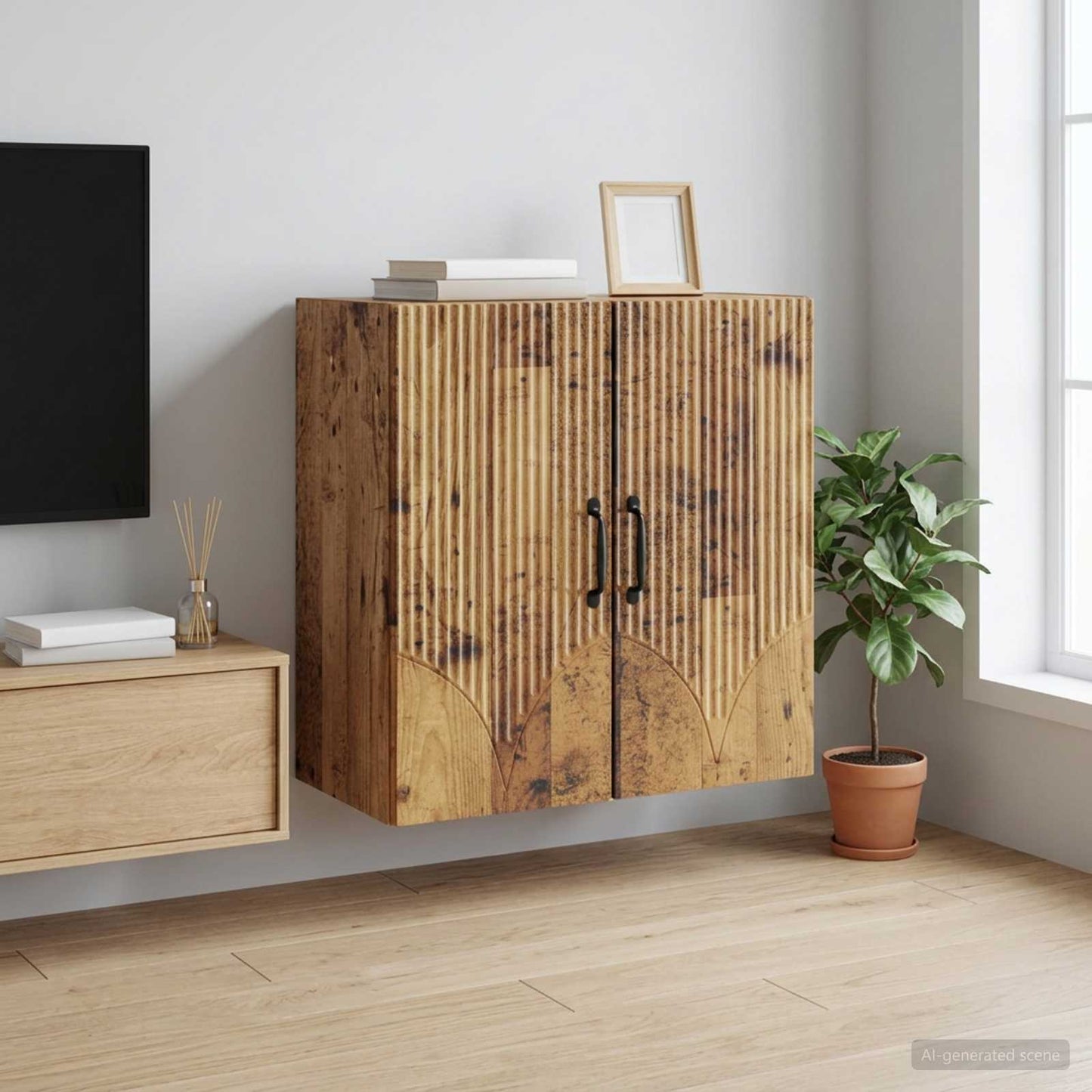 Mobiletto a muro Legno antico 59 x 31 x 60 cm | homemem39