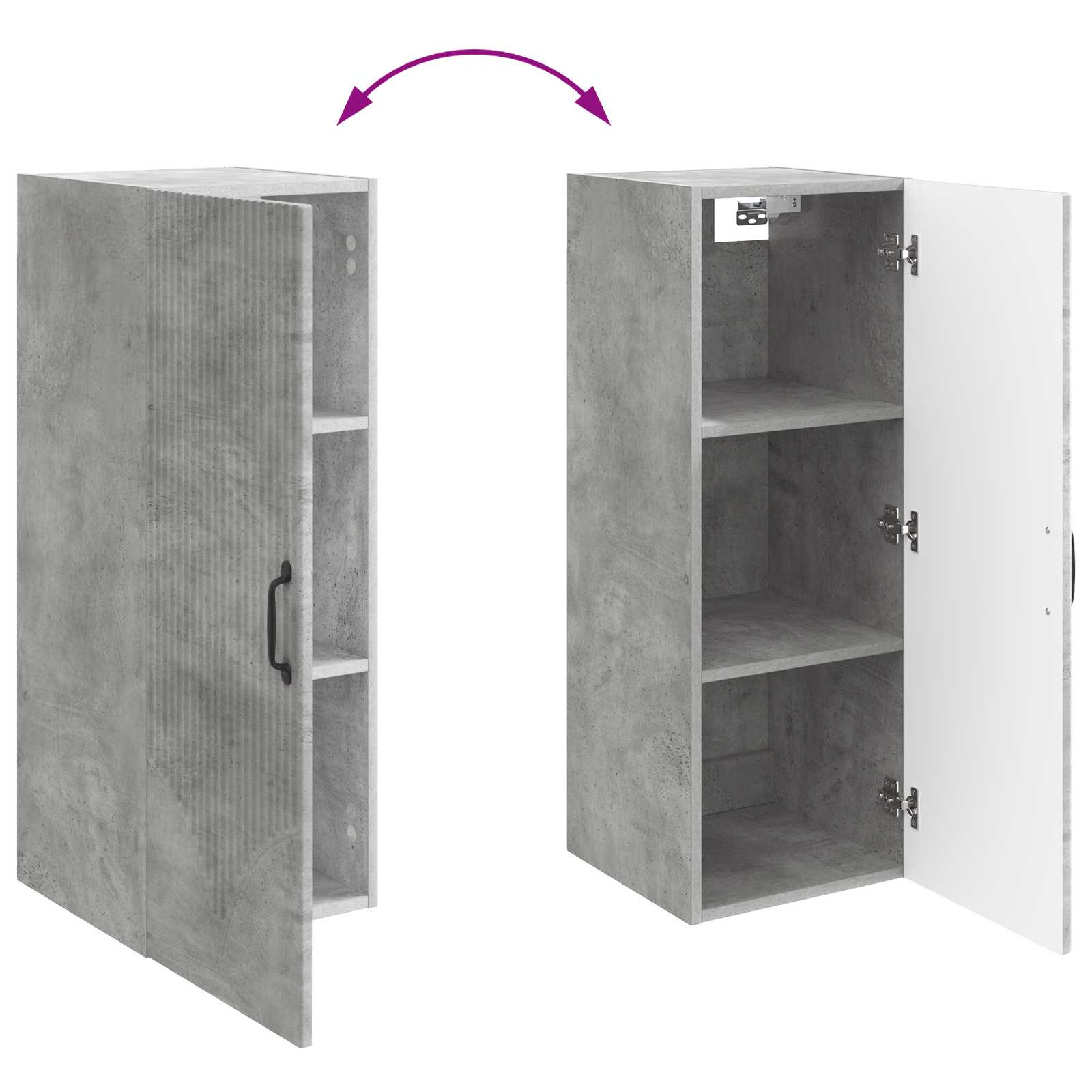 Mobiletto a muro Grigio Cemento 33 x 34,5 x 90 cm | homemem39