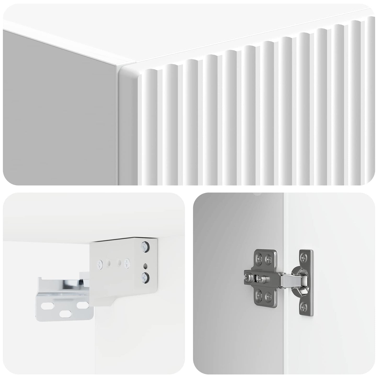 Mobiletto a muro Bianco Lucido 33 x 34,5 x 90 cm | homemem39