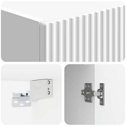 Mobiletto a muro Bianco Lucido 33 x 34,5 x 90 cm | homemem39