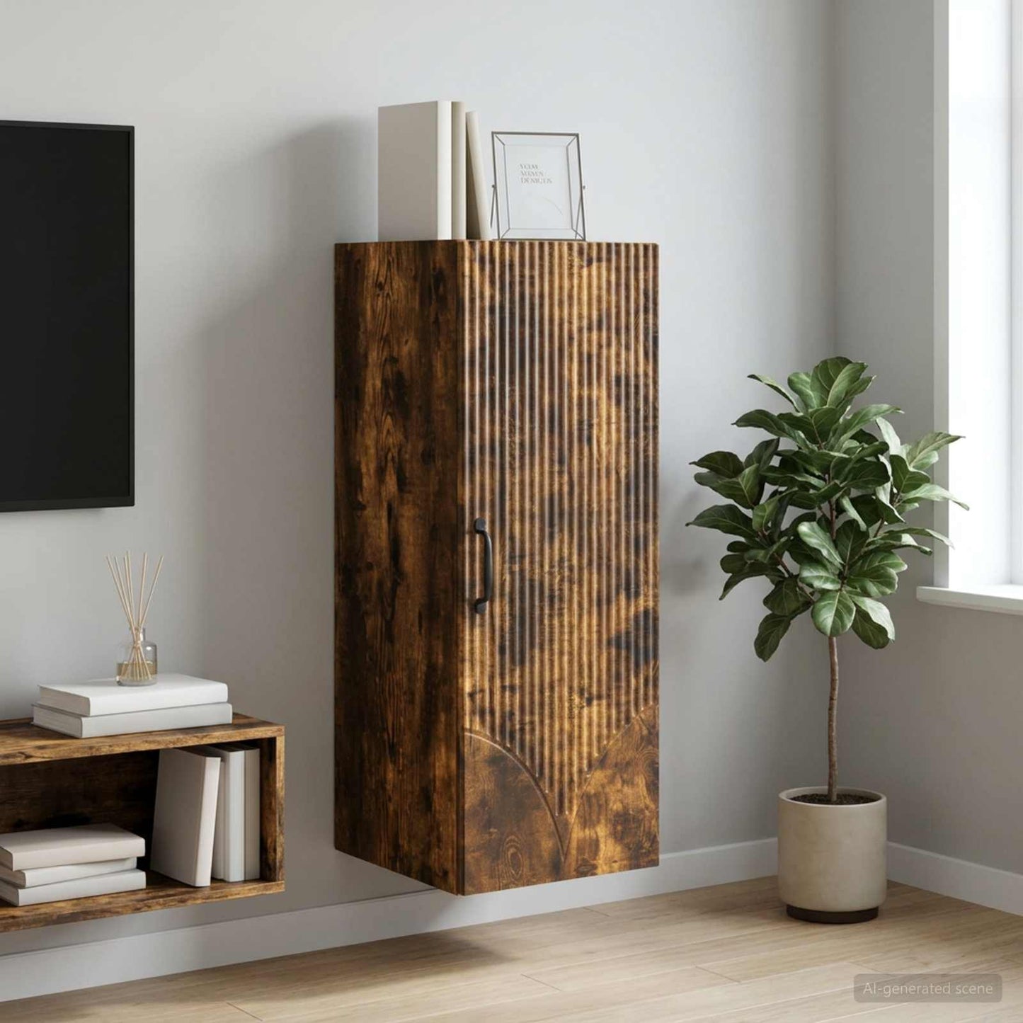 Mobiletto a muro Rovere Fumo 33 x 34,5 x 90 cm | homemem39