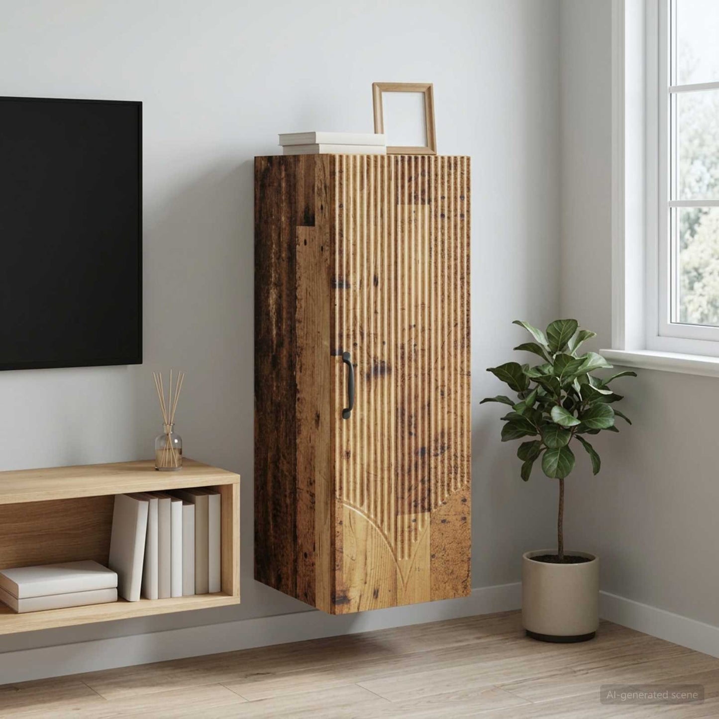 Mobiletto a muro Legno antico 33 x 34,5 x 90 cm | homemem39