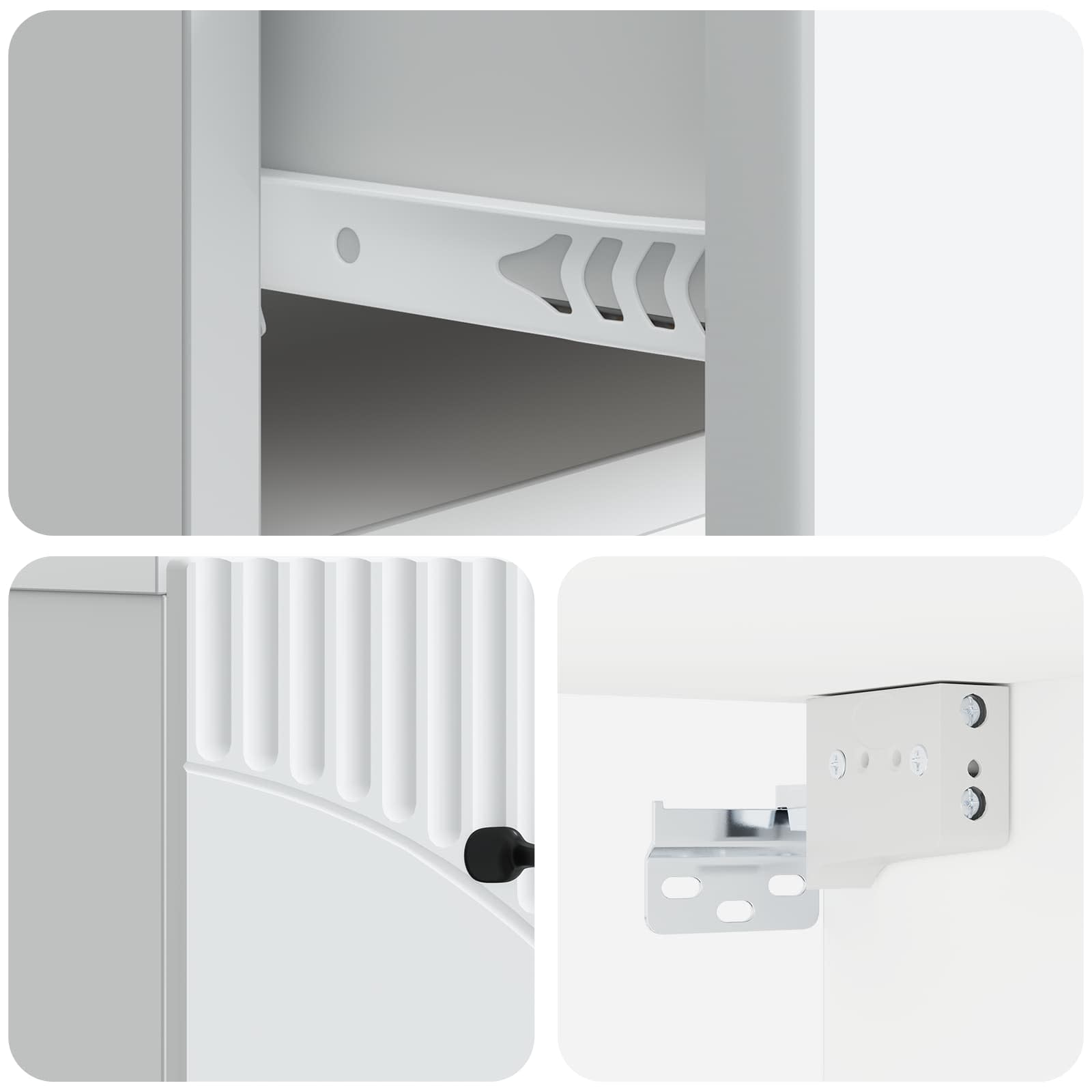 Mobiletto da notte a muro 2 pcs Bianco 34,5 x 33 x 20 cm | homemem39