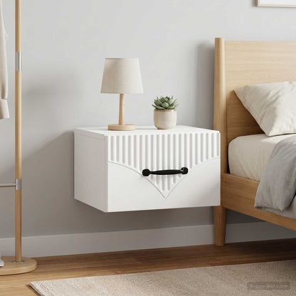 Mobiletto da notte a muro 2 pcs Bianco 34,5 x 33 x 20 cm | homemem39
