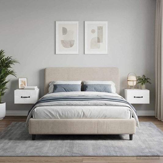 Mobiletto da notte a muro 2 pcs Bianco 34,5 x 33 x 20 cm | homemem39