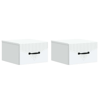 Mobiletto da notte a muro 2 pcs Bianco 34,5 x 33 x 20 cm | homemem39