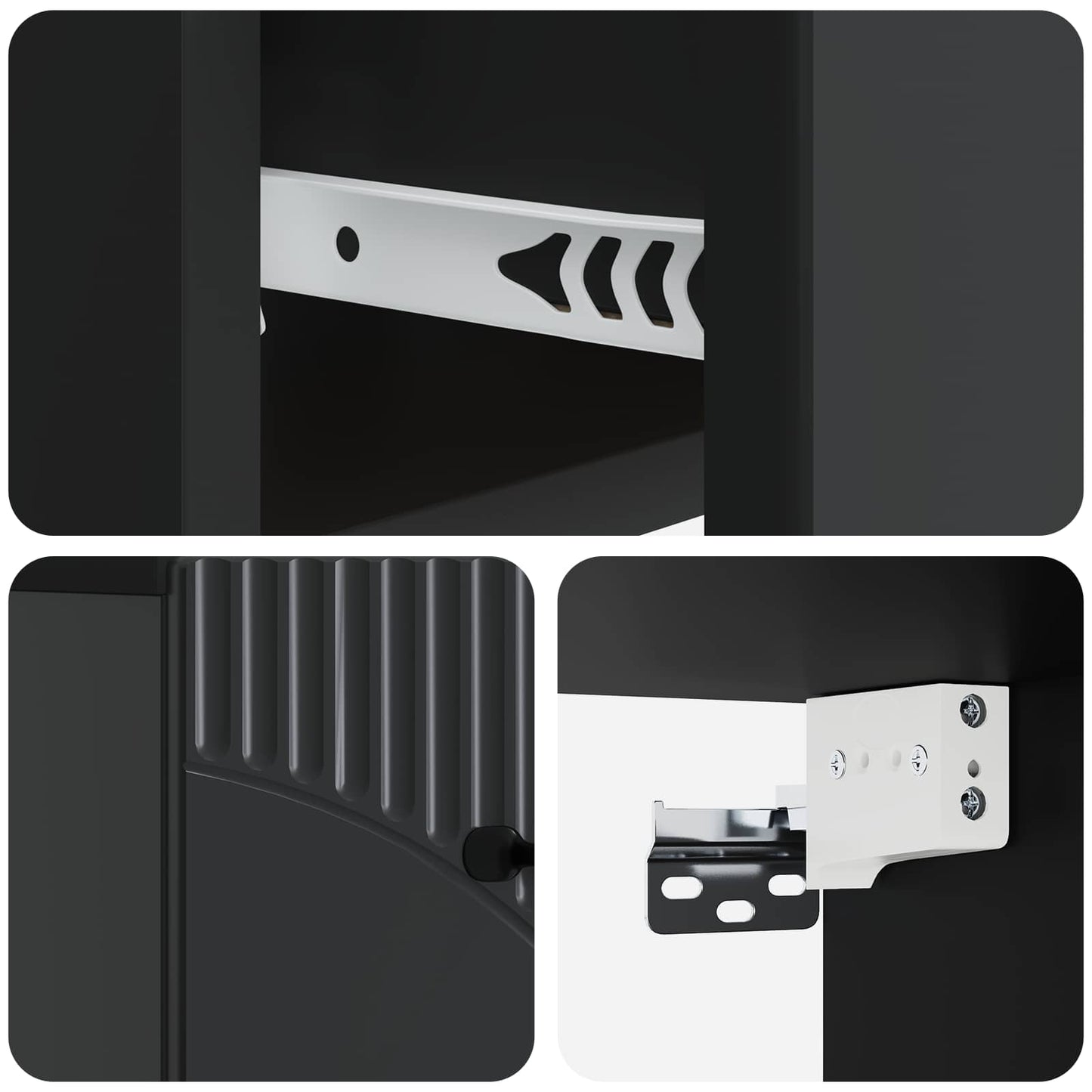 Mobiletto da notte a muro con cassetto Nero 34,5 x 33 x 20 cm | homemem39