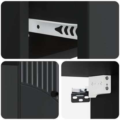 Mobiletto da notte a muro con cassetto Nero 34,5 x 33 x 20 cm | homemem39
