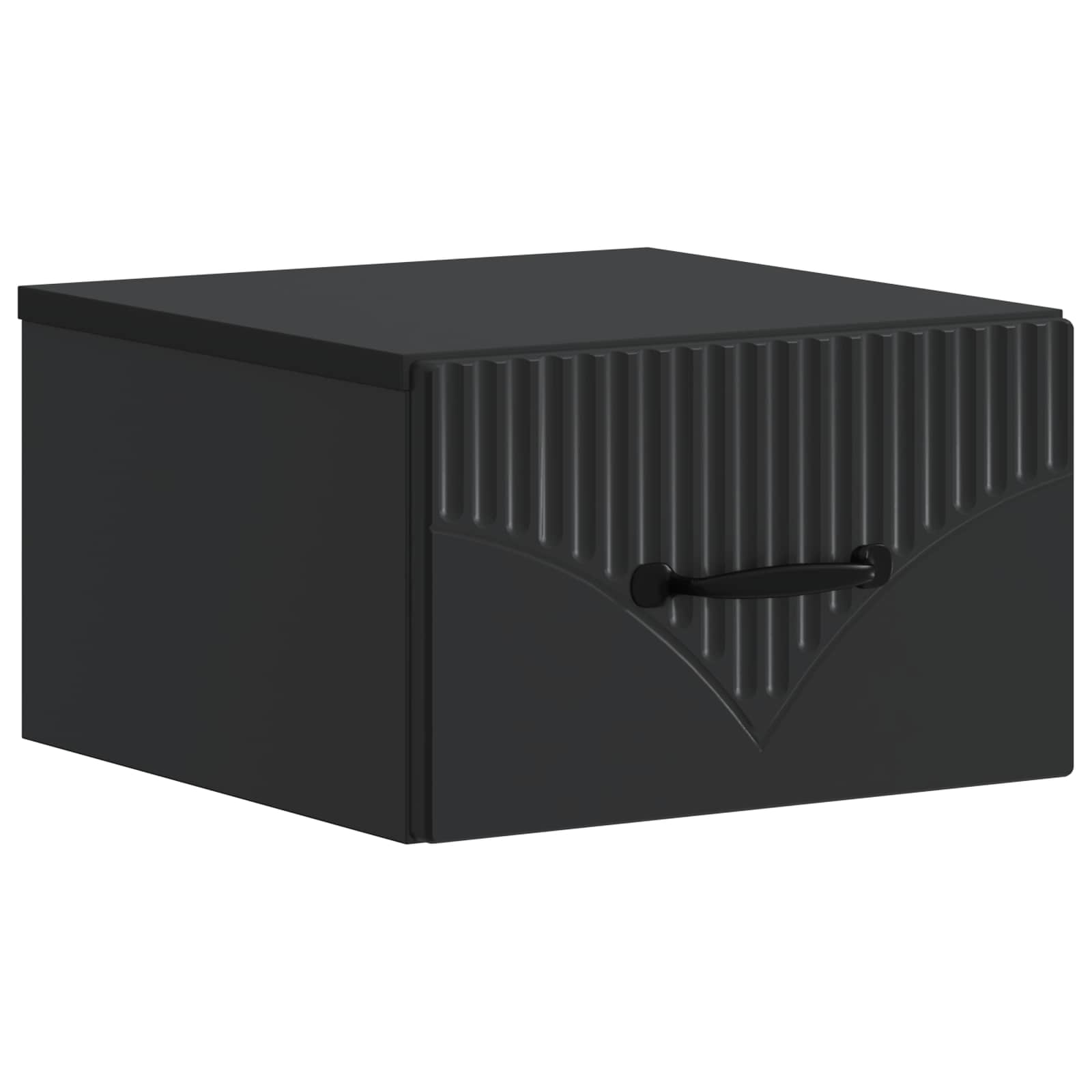 Mobiletto da notte a muro con cassetto Nero 34,5 x 33 x 20 cm | homemem39