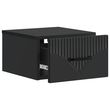 Mobiletto da notte a muro con cassetto Nero 34,5 x 33 x 20 cm | homemem39