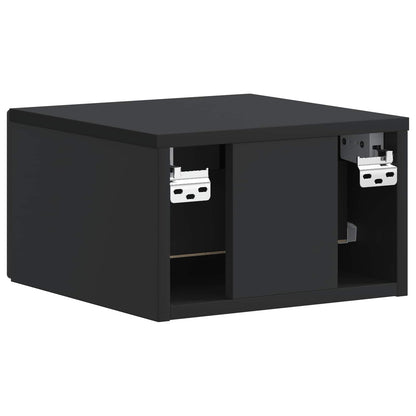 Mobiletto da notte a muro con cassetto Nero 34,5 x 33 x 20 cm | homemem39