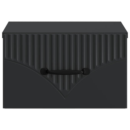 Mobiletto da notte a muro con cassetto Nero 34,5 x 33 x 20 cm | homemem39