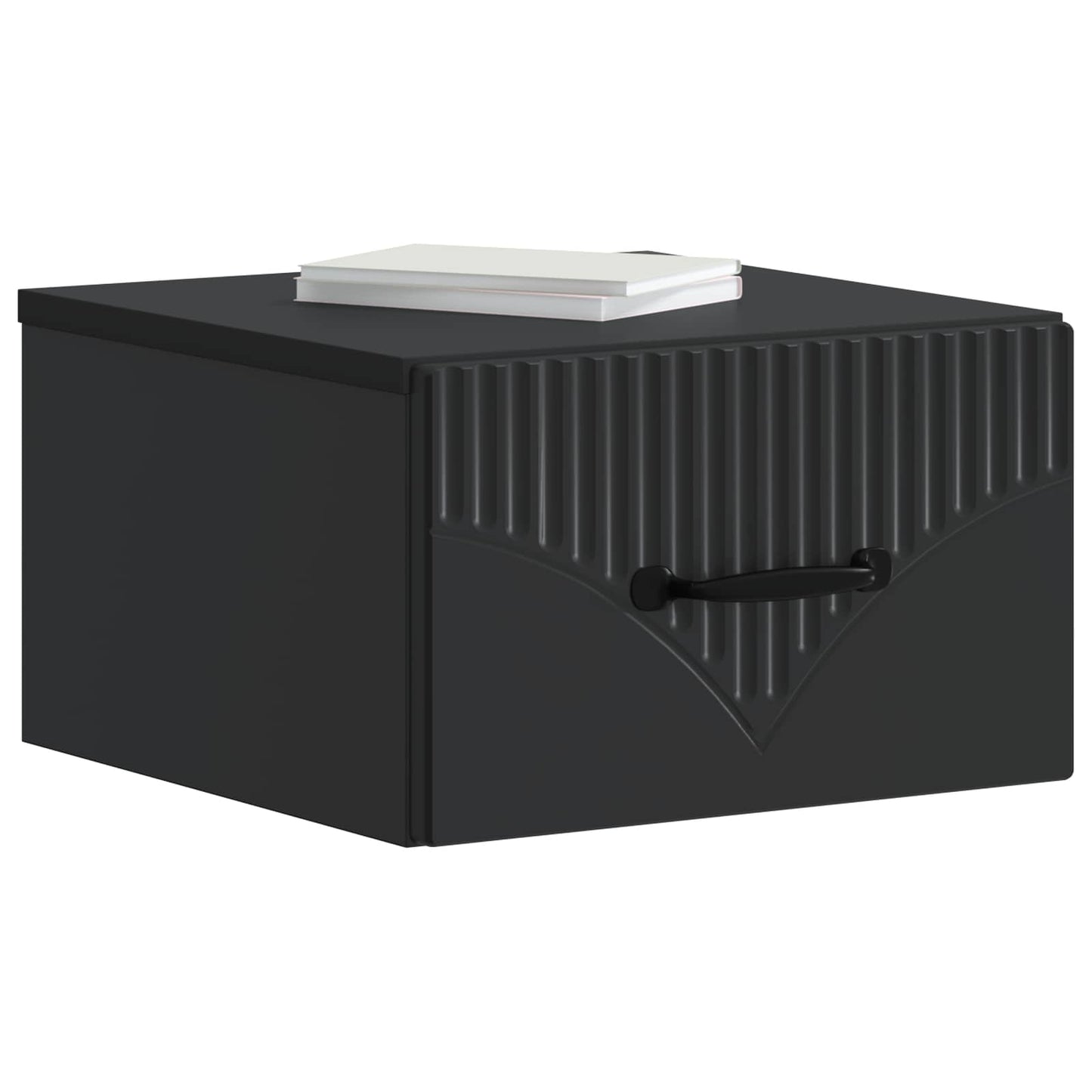 Mobiletto da notte a muro con cassetto Nero 34,5 x 33 x 20 cm | homemem39