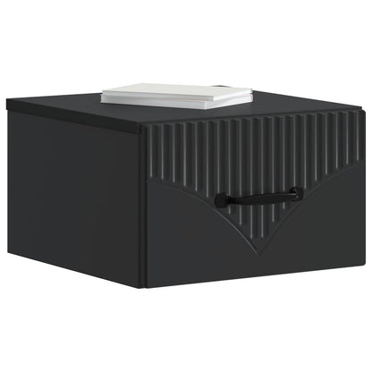 Mobiletto da notte a muro con cassetto Nero 34,5 x 33 x 20 cm | homemem39