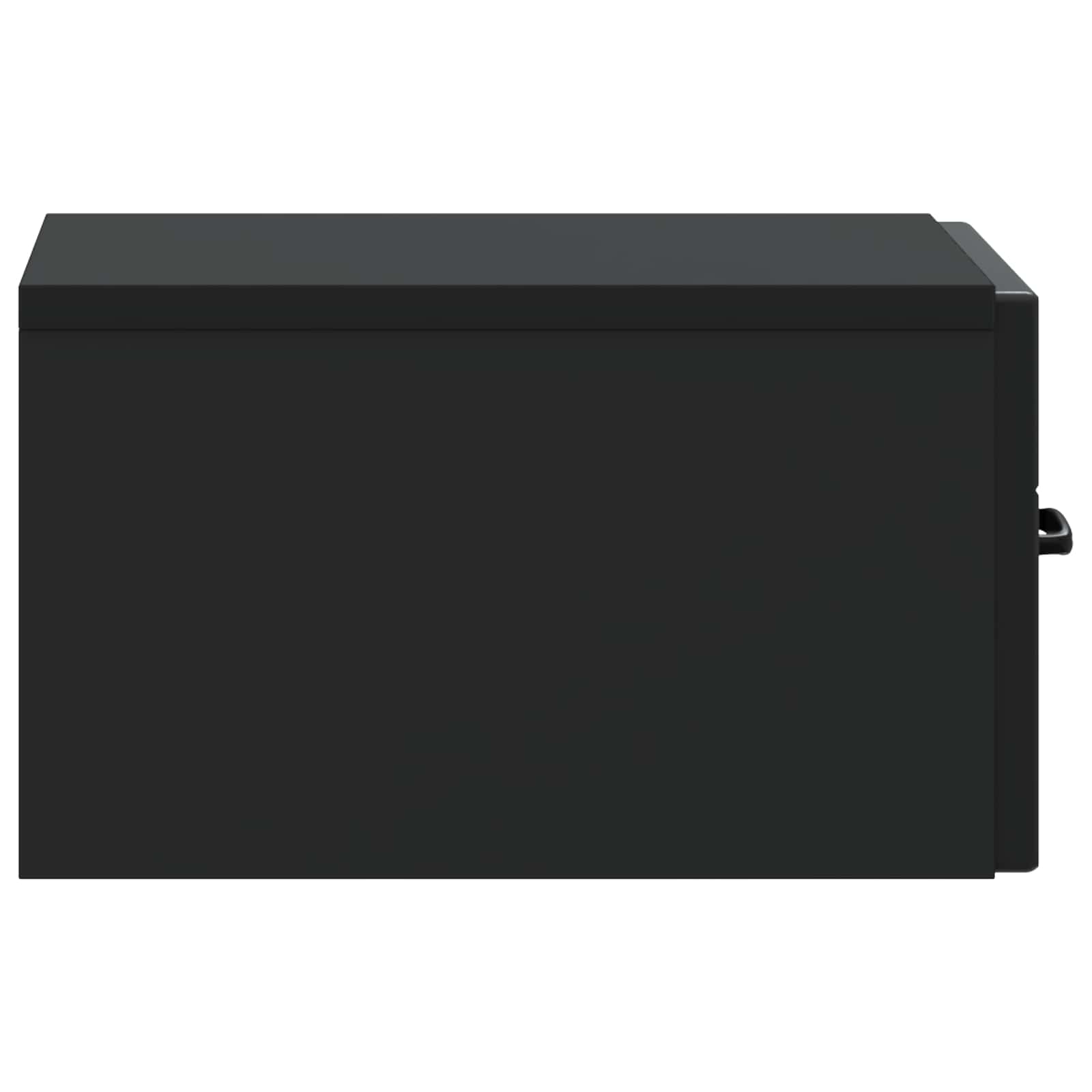 Mobiletto da notte a muro con cassetto Nero 34,5 x 33 x 20 cm | homemem39