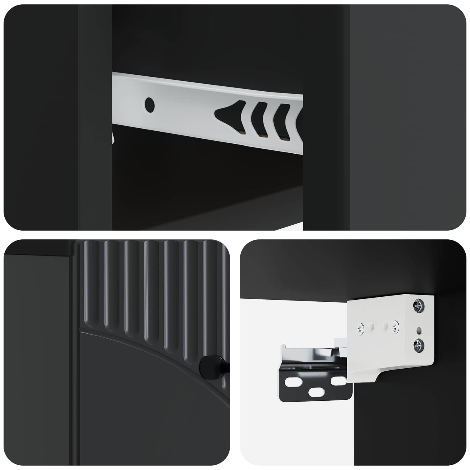 Mobiletto da notte a muro 2 pcs Nero 34,5 x 33 x 20 cm | homemem39