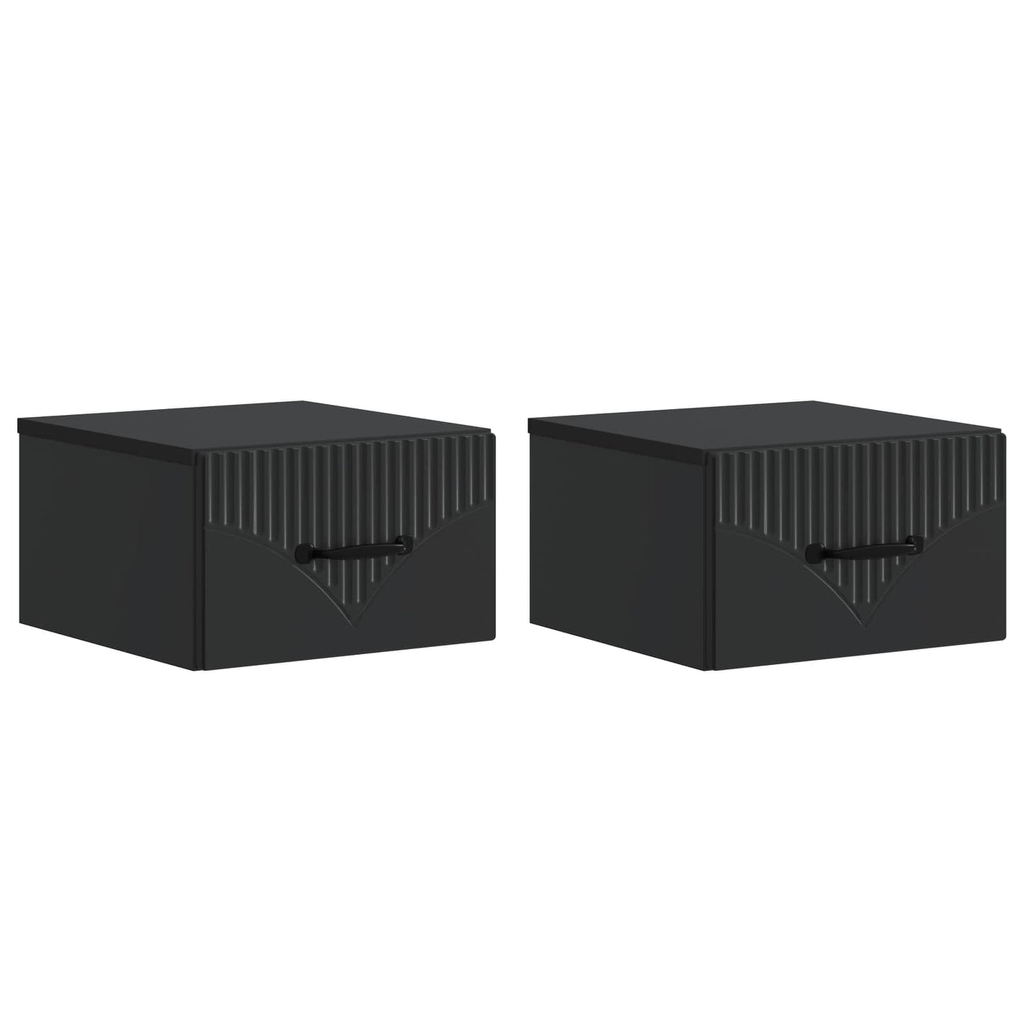 Mobiletto da notte a muro 2 pcs Nero 34,5 x 33 x 20 cm | homemem39