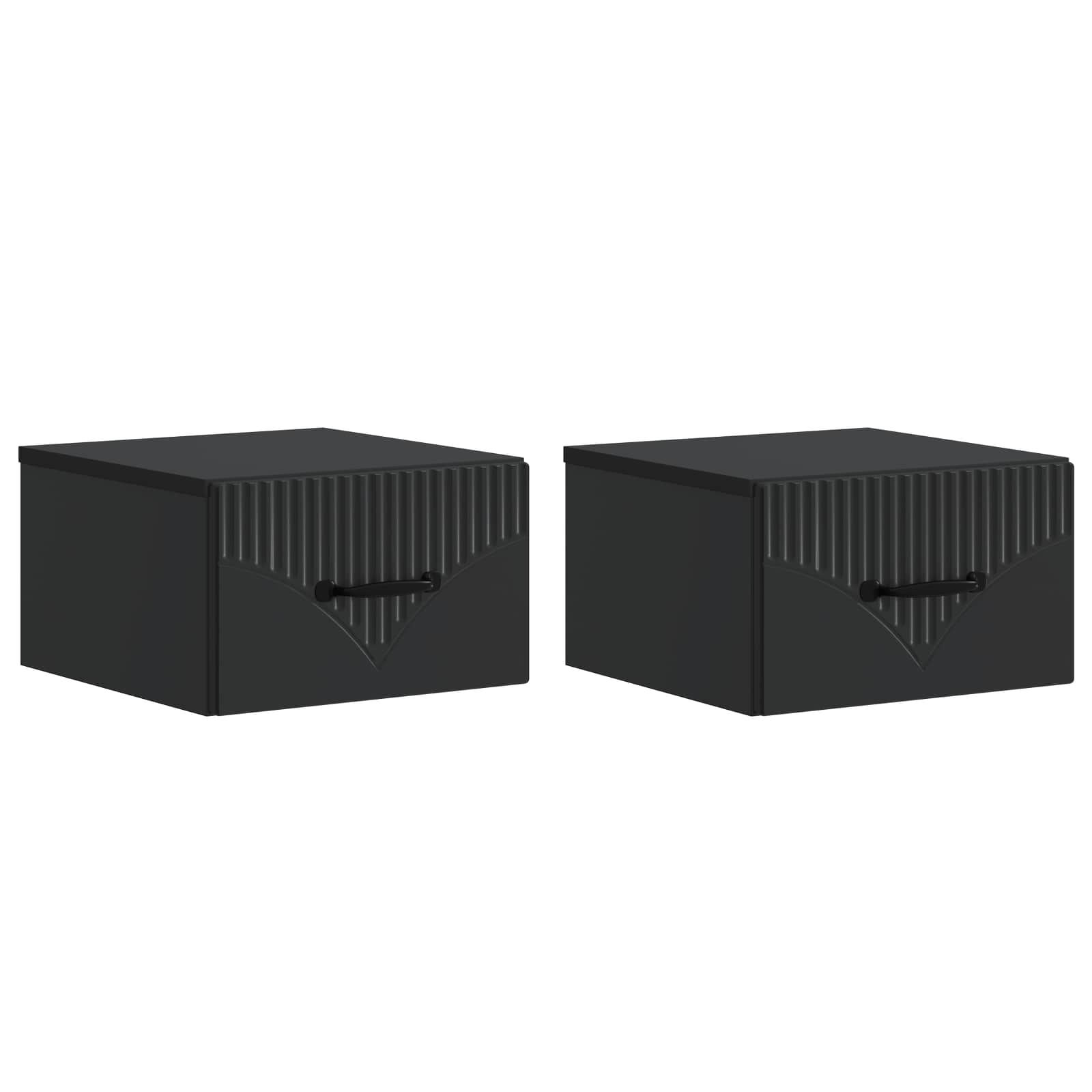 Mobiletto da notte a muro 2 pcs Nero 34,5 x 33 x 20 cm | homemem39