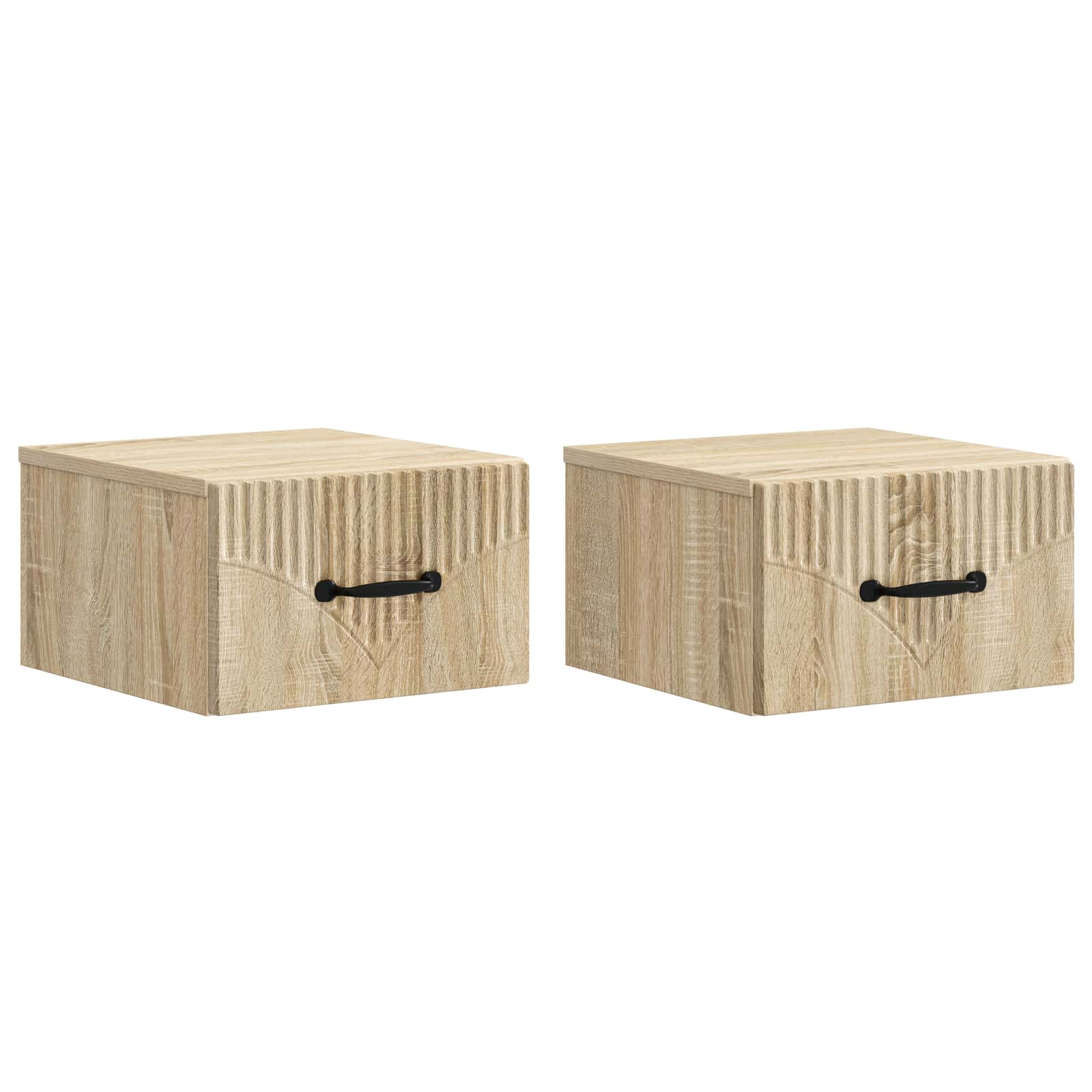 Mobiletto da notte a muro 2 pcs Rovere Sonoma 34,5 x 33 x 20 cm | homemem39