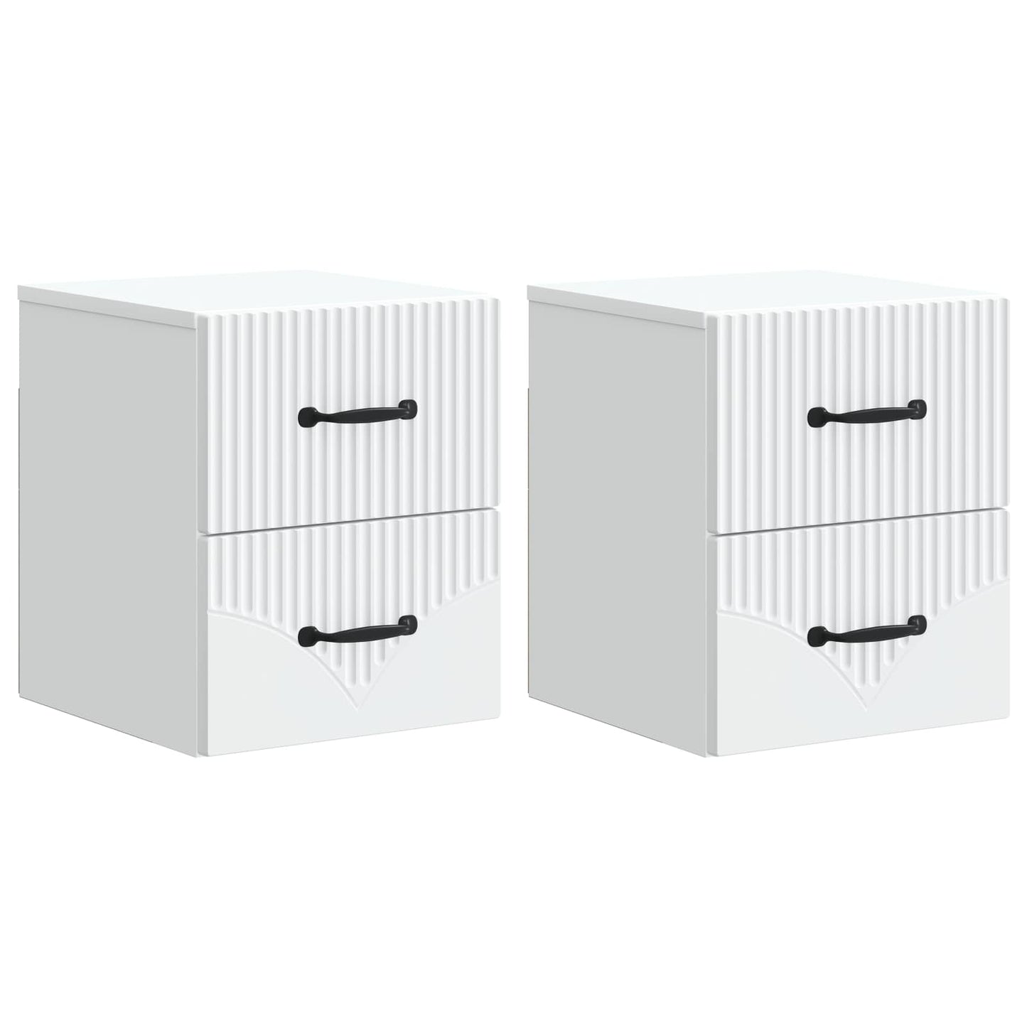 Mobiletto da notte a muro 2 pcs Bianco 34,5 x 33 x 40 cm | homemem39
