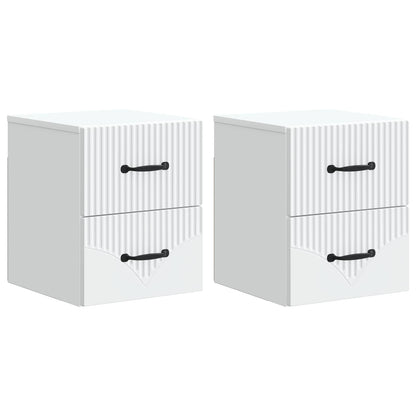 Mobiletto da notte a muro 2 pcs Bianco 34,5 x 33 x 40 cm | homemem39
