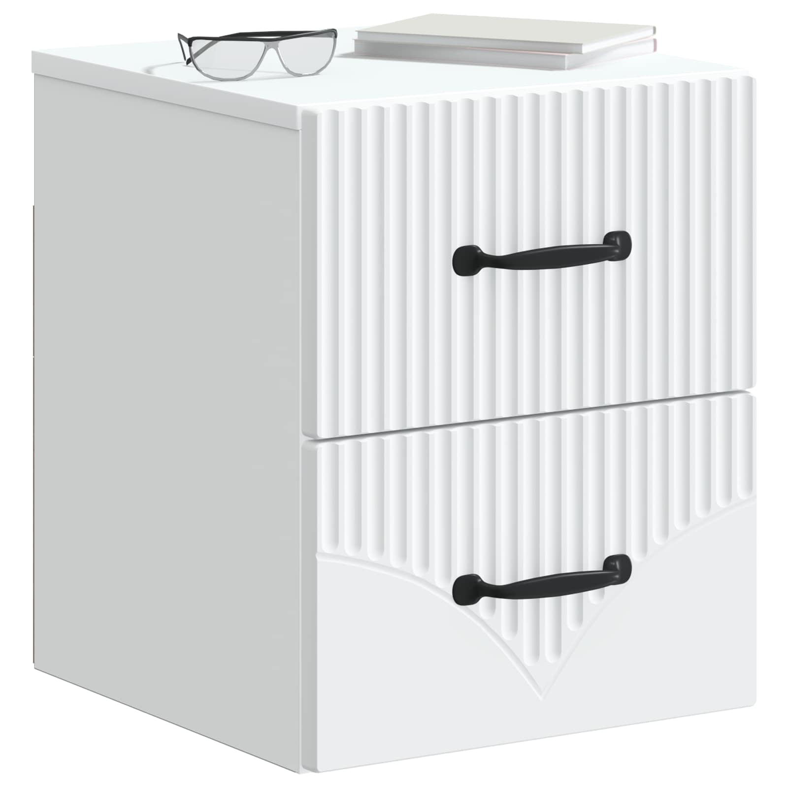 Mobiletto da notte a muro 2 pcs Bianco 34,5 x 33 x 40 cm | homemem39
