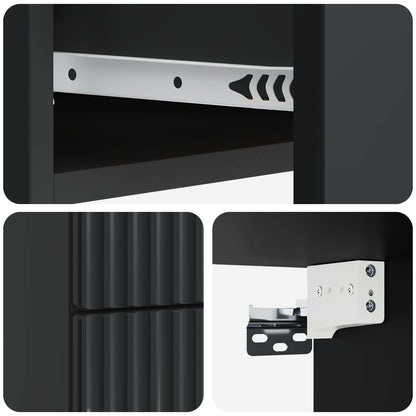 Mobiletto da notte a muro con cassetto Nero 34,5 x 33 x 40 cm | homemem39