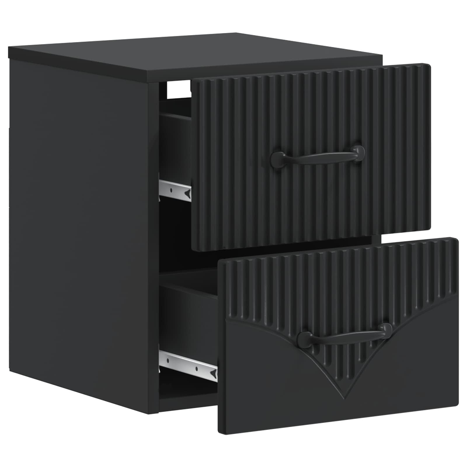 Mobiletto da notte a muro con cassetto Nero 34,5 x 33 x 40 cm | homemem39