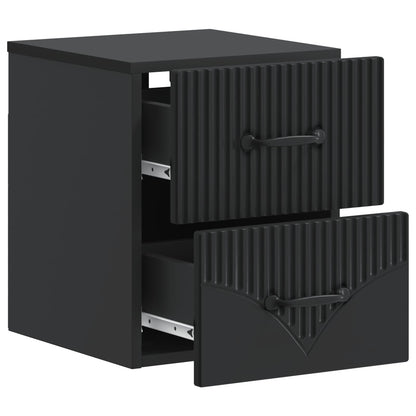 Mobiletto da notte a muro con cassetto Nero 34,5 x 33 x 40 cm | homemem39
