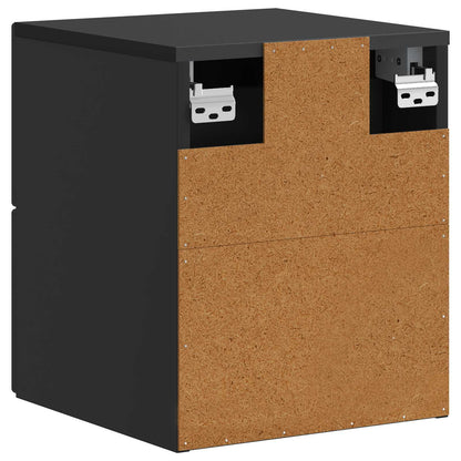 Mobiletto da notte a muro con cassetto Nero 34,5 x 33 x 40 cm | homemem39