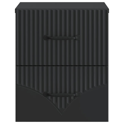 Mobiletto da notte a muro con cassetto Nero 34,5 x 33 x 40 cm | homemem39