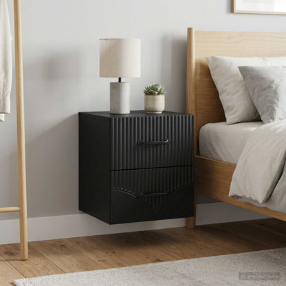 Mobiletto da notte a muro 2 pcs Nero 34,5 x 33 x 40 cm | homemem39