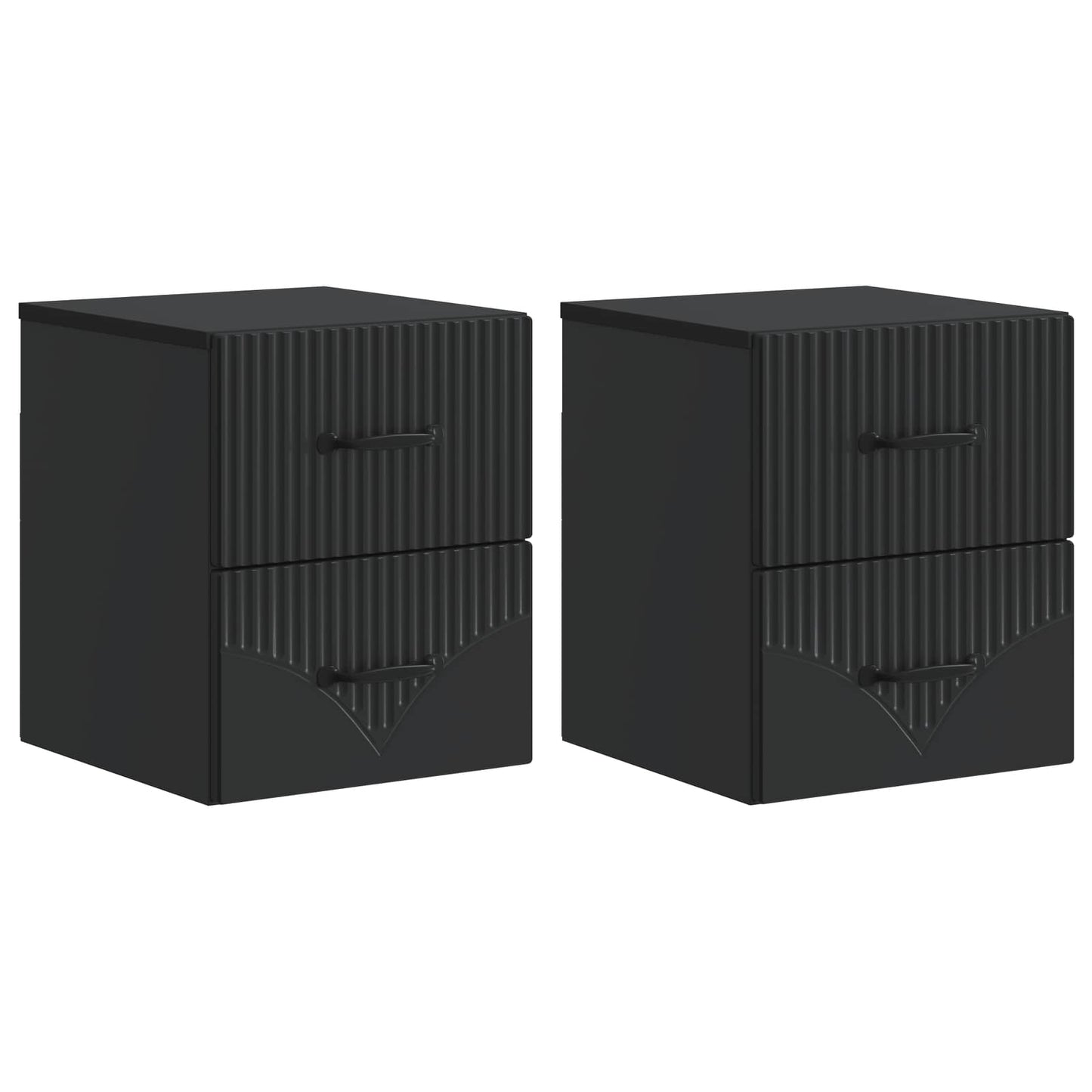 Mobiletto da notte a muro 2 pcs Nero 34,5 x 33 x 40 cm | homemem39