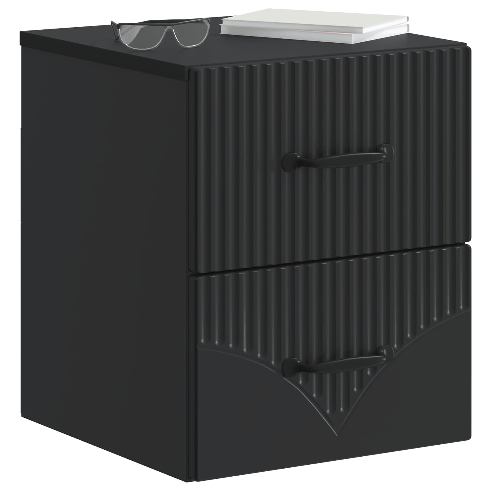 Mobiletto da notte a muro 2 pcs Nero 34,5 x 33 x 40 cm | homemem39