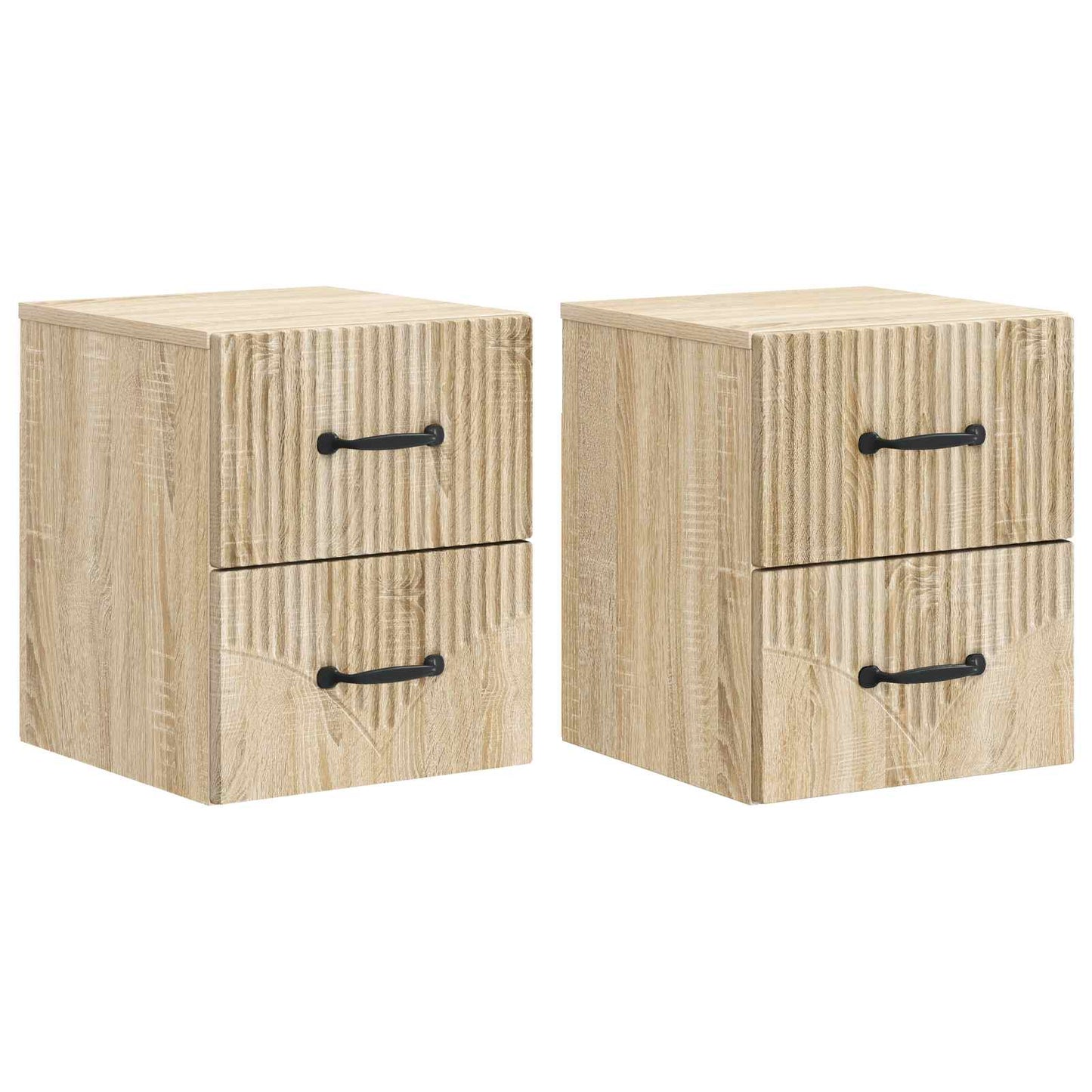 Mobiletto da notte a muro 2 pcs Rovere Sonoma 34,5 x 33 x 40 cm | homemem39