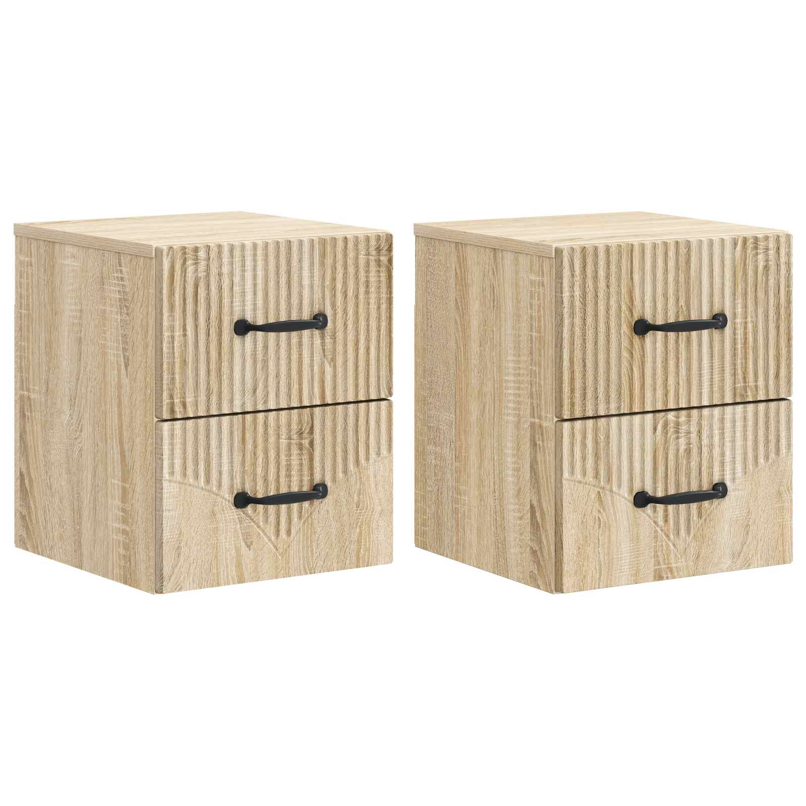 Mobiletto da notte a muro 2 pcs Rovere Sonoma 34,5 x 33 x 40 cm | homemem39