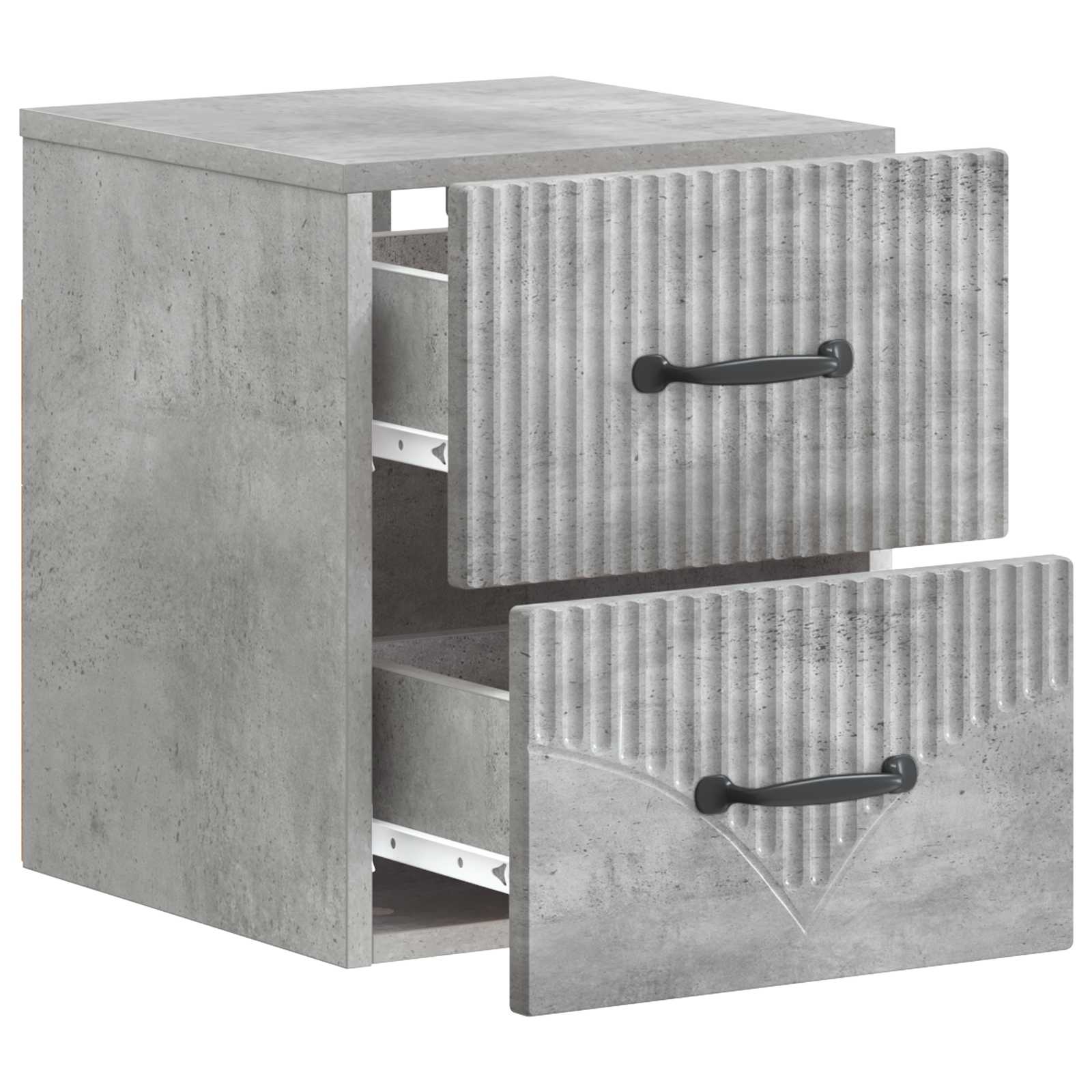 Mobiletto da notte a muro Grigio Cemento 34,5 x 33 x 40 cm | homemem39