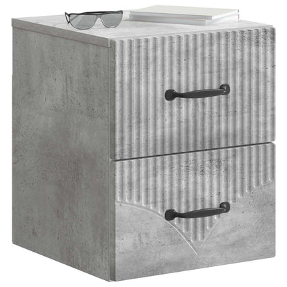 Mobiletto da notte a muro Grigio Cemento 34,5 x 33 x 40 cm | homemem39