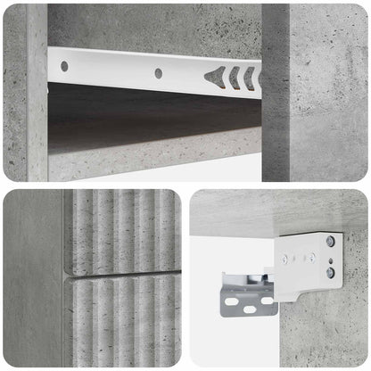 Mobiletto da notte a muro con cassetto 2 pcs Grigio Cemento | homemem39