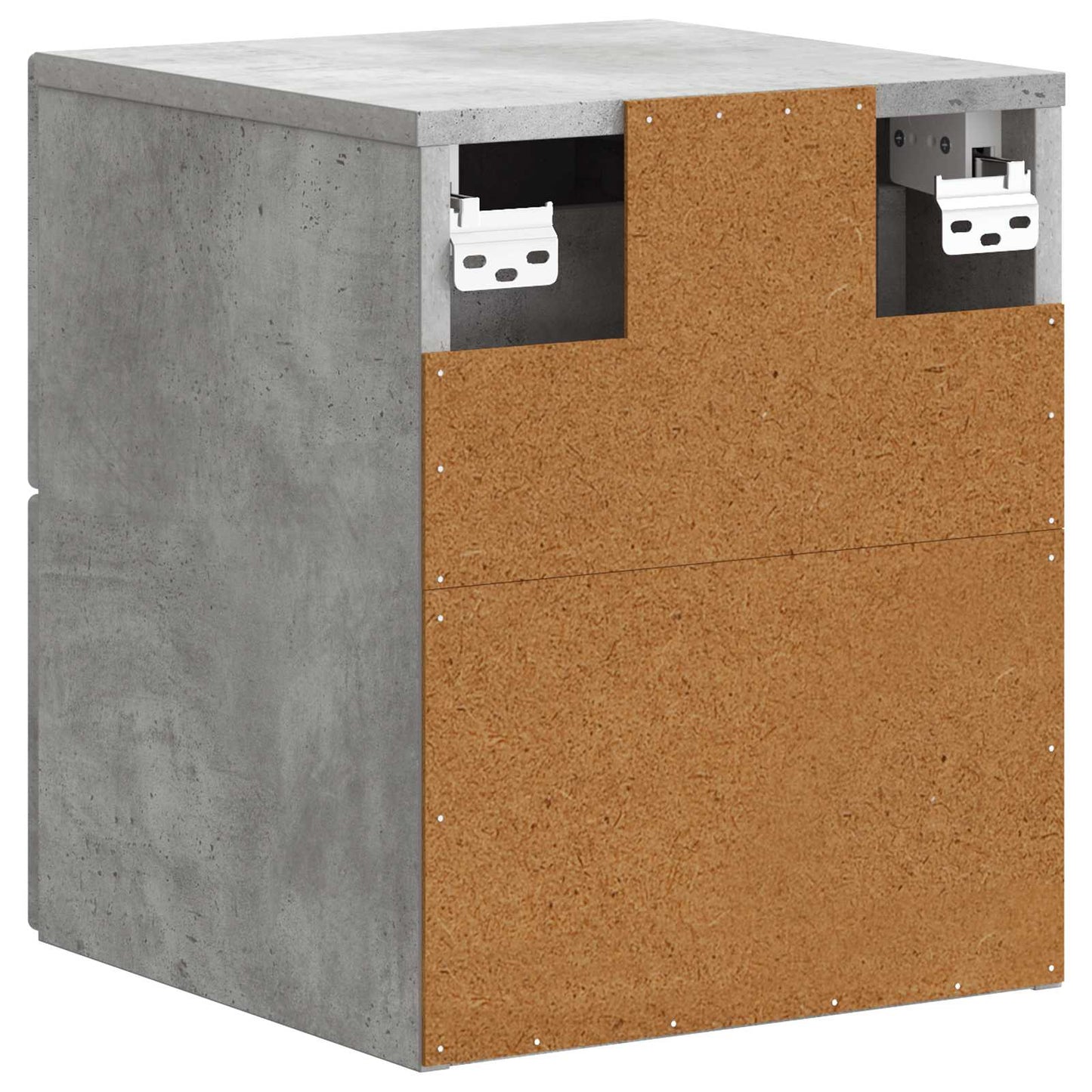 Mobiletto da notte a muro con cassetto 2 pcs Grigio Cemento | homemem39