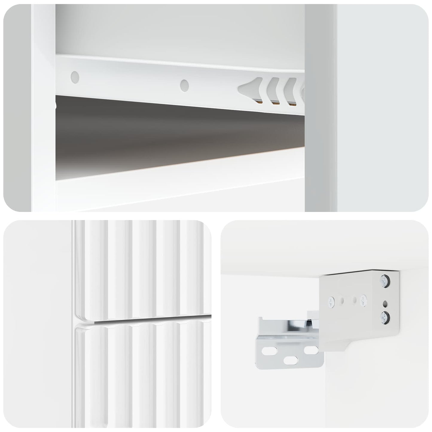Mobiletto da notte a muro Bianco Lucido 34,5 x 33 x 40 cm | homemem39