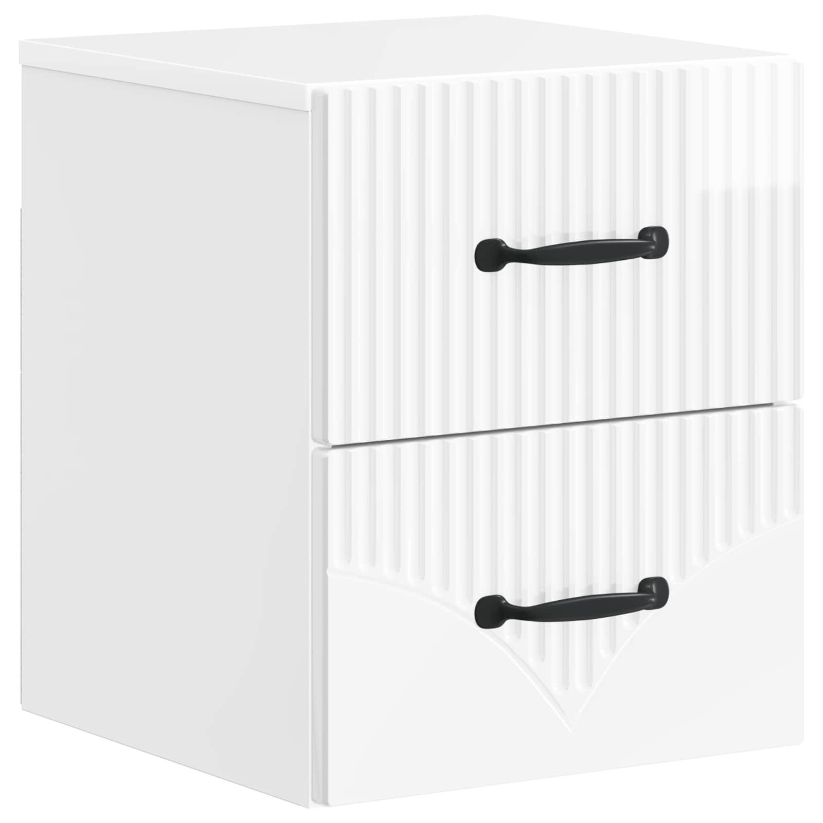 Mobiletto da notte a muro Bianco Lucido 34,5 x 33 x 40 cm | homemem39