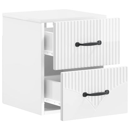 Mobiletto da notte a muro Bianco Lucido 34,5 x 33 x 40 cm | homemem39